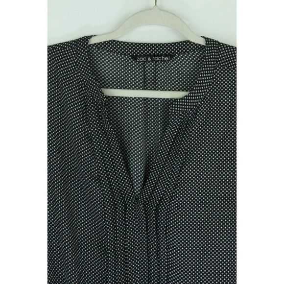 COPY - Zac & Rachel Blouse Top Blouson Elastic Waist Tiny Print Long Sleeve Pul… - Picture 4 of 5